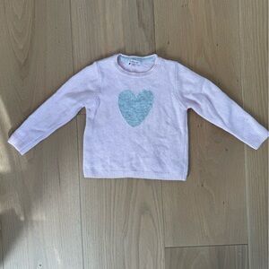 Trotters London Confiture Girls Cashmere Pink Heart Kids Sweater, Size 4/5Y